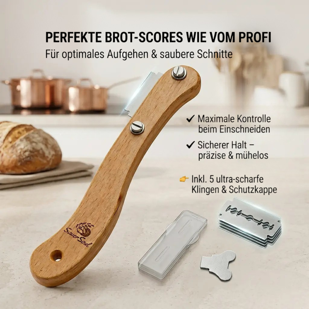 Brotback-Set für Sauerteig mit Naturholzgriffen – SauerSoul