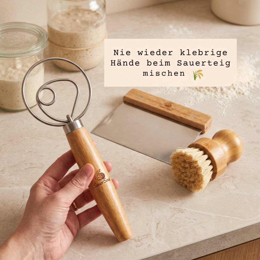 Sauerteig-Zubehör von SauerSoul – Teigbesen und Teigschaber im Set