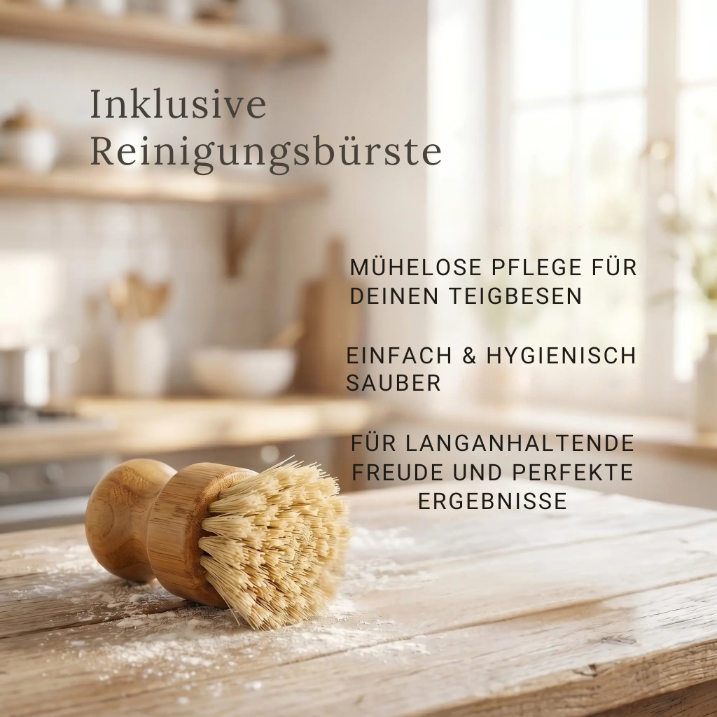 Dänischer Schneebesen–Set mit Sisal-Reinigungsbürste
