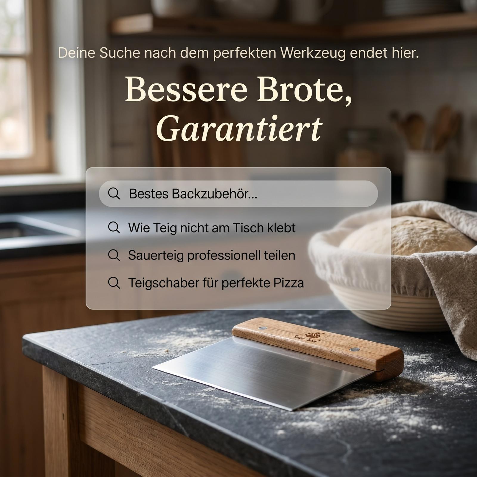 Teigschaber aus Edelstahl mit Naturholz-Griff