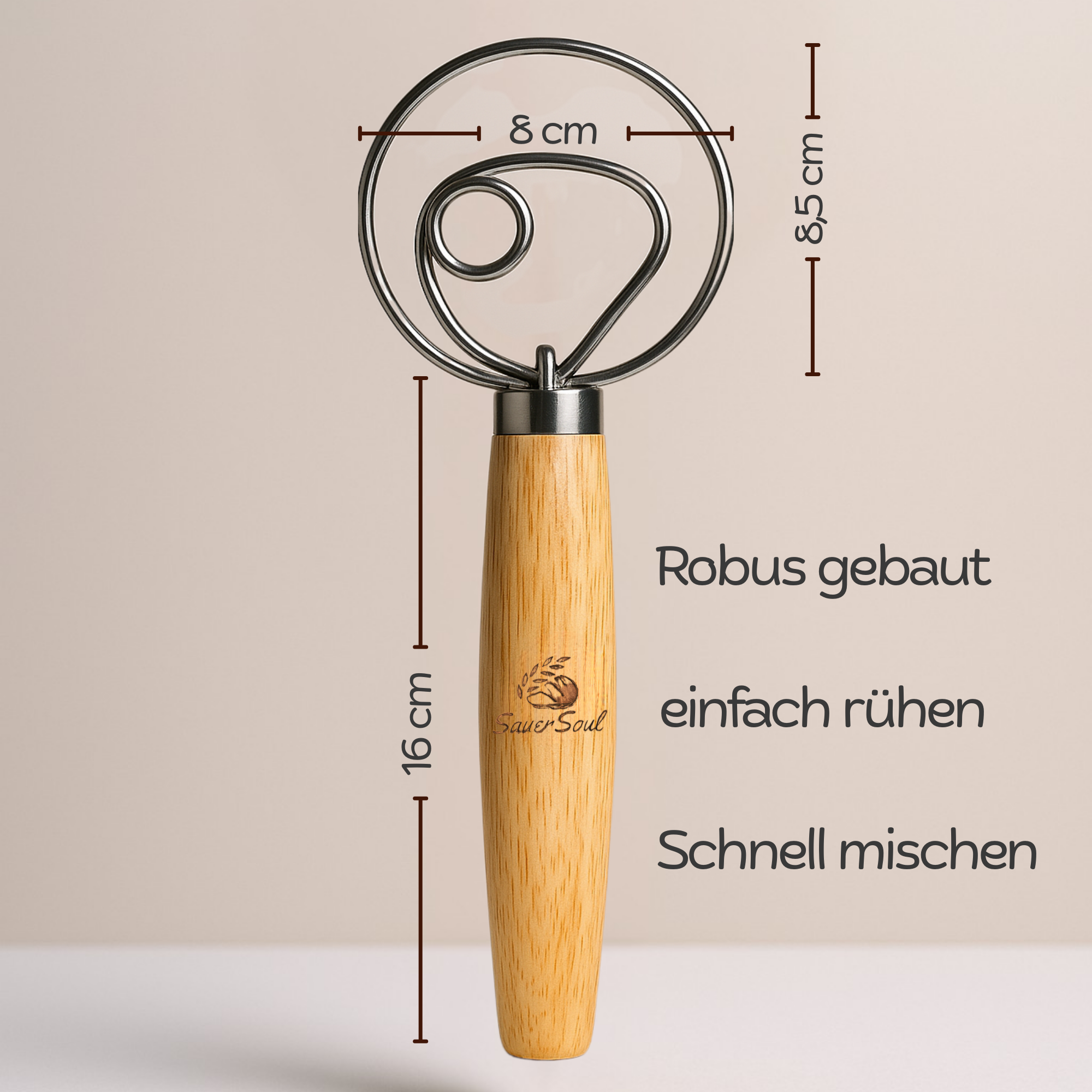Dänische Schneebesen mit Reinigungsbürste – Bild 2