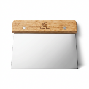 Teigschaber & Teigkarte aus Edelstahl – Ergonomischer Teigabstecher mit Naturholz-Griff