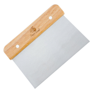 Teigschaber & Teigkarte aus Edelstahl – Ergonomischer Teigabstecher mit Naturholz-Griff